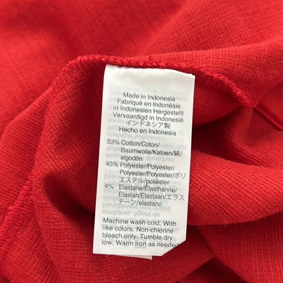 Madewell Texture & Thread Crosshatch Side-Tie Red Dress Size M Faux Wrap V Neck - Picture 9 of 9